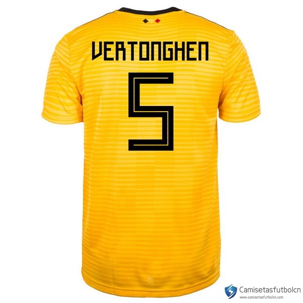Camiseta Seleccion Belgica Segunda equipo Vertonghen 2018 Amarillo